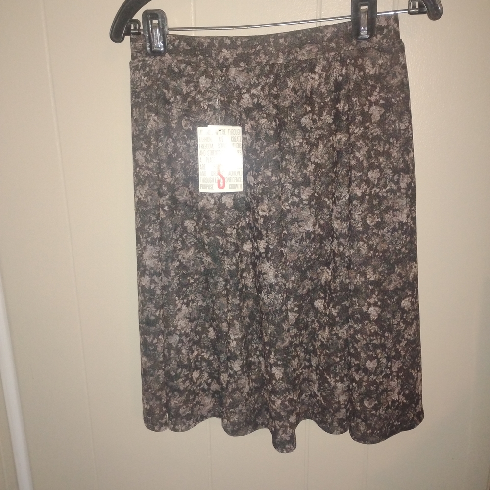 Floral A-Line Skirt - Brown